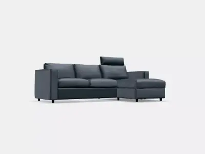 VIMLE 3-seat sofa with chaise longue 9 Low-poly 3D model