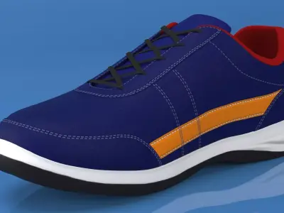 Boot 3D Model orange shoe Free 3D model