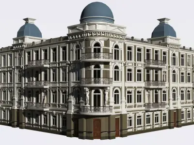 Classic residential building for the European Street 3 3D model 3D model