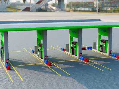 Gas station  3D model