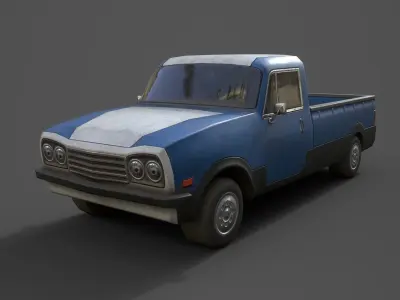 Generic PickUp Blue Low-poly 3D model