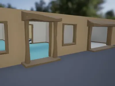 Simple Low Poly House Complete Kit Low-poly 3D model