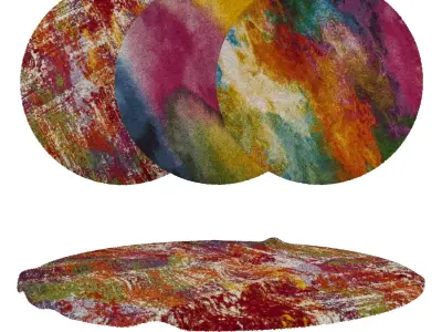 Round Rug Set 294 3D model