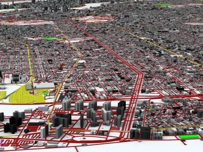 New York City Streets Buildings Transport Sport Ultimate 3D model