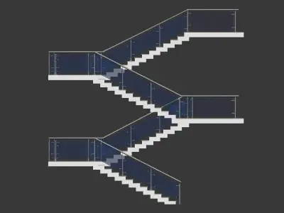 Architectural Stairs Case Design Low-poly 3D model