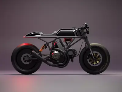 Custom Ducati Cafe Racer Low-poly 3D model