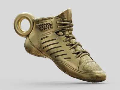 Wrestling shoe pendant 3D print model