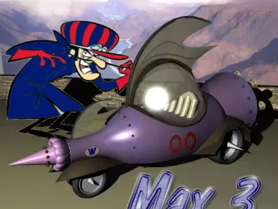 Wacky Races 3D Model racing car Mean Machine 00 3D model