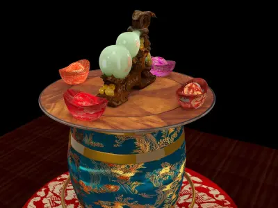 Chinese jade gourd 3D model