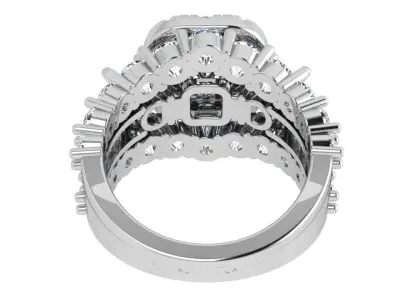 Square Halo Diamond Ring 4333 3D print model