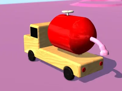 3D Wodden Toy Truck for Learn Colors Videos  3D model