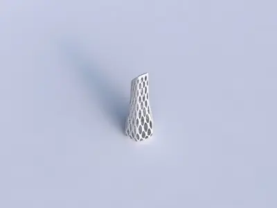 Vase top bent hexagon with bubble grid lattice 3D print model