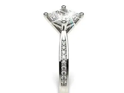Princess cut Ring 19 3D print model