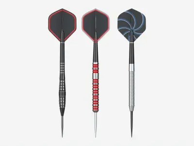 Steel tip Dart Set 3D model