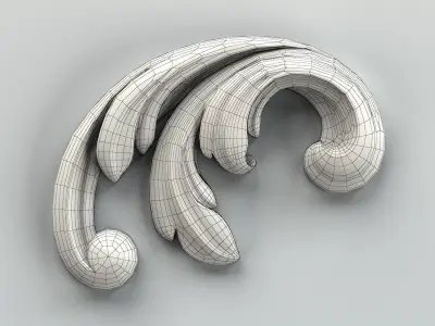 Carved decor corner 005 3D model