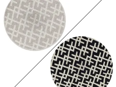 Round Rug Set 93 3D model