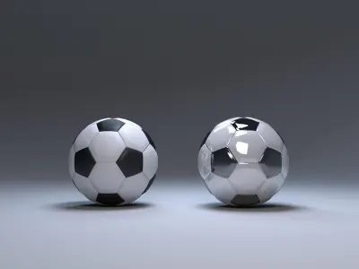 Soccert Balls Low and High Poly 3D model