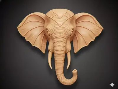 Pendant 3d Elephant face Pendant Pendant Elephant Head Pendant 3D print model