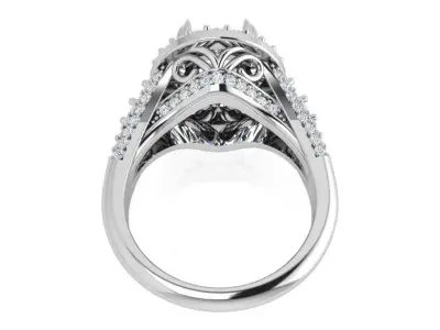 Oval Double Halo Luxury Ring 3971 3D print model