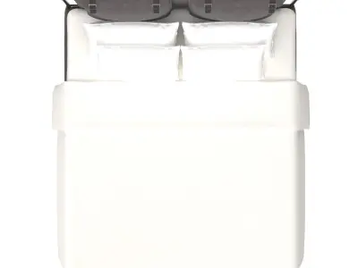 Leigh Upholstered Bed in San Remo Ash 3D model