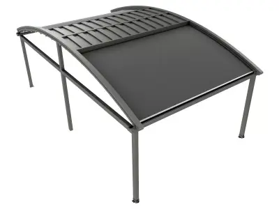 Motorized Pergola 2a composite grey metalic 3D model
