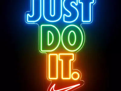 Just Do It Nike Neon Sign 3D model