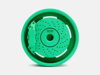 15x7 US Indy Mag Wheel and Brake 3D print model