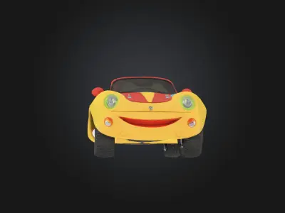 Colorful Cartoon Car Stylized 3D Vehicle Low-poly 3D model