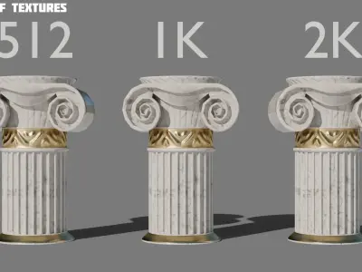 Marble Column Free Asset Free low-poly 3D model