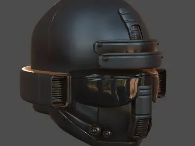 Gas mask helmet 3d model scifi Low-poly  Low-poly 3D model 105