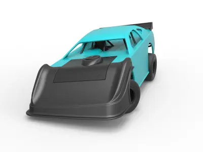 Australian Super Sedan Version 2 while turning Scale 1 to 25 3D print model