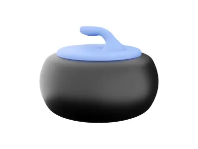 3d Curling Stone icon 3D model