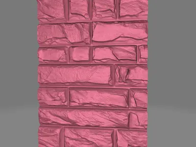Pitted Rough Stone Wall Module 3D model