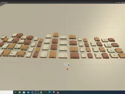 Modular Houses props mega pack mobile ar vr ready Low-poly 3D model