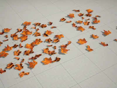 Realistic Dead-Dry Leaves - High Quality Low-Poly Models Low-poly 3D model