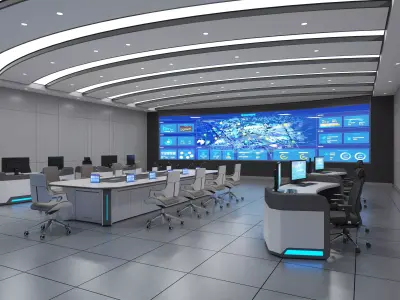 control room 11 Low-poly 3D model