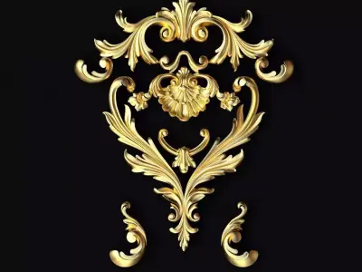 Central decor ornament for furniture 3D model 609