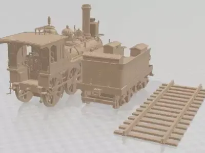 Union Pacific 119 Steam Train 1868 Printable 3D print model