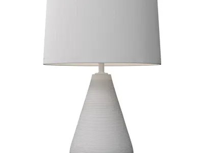 Scandinavian style Fluted Modern European Nightstand  Table Lamp 3D model