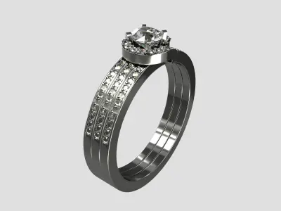 Diamond Ring with Materials  3D model