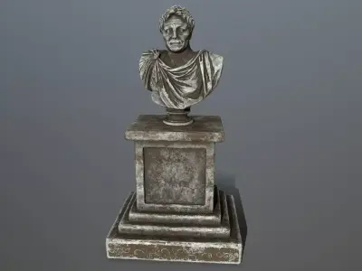 Pompee roman bust Low-poly 3D model