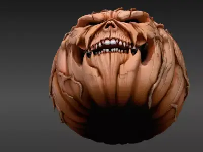 Jack-O-Lantern Pumpkin 3D Model Halloween Decor Print-Ready 3D print model