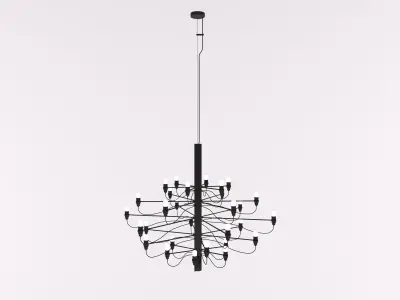 Model Set 02 Series 430 Chair Bule Table Chandelier 2079 Flos  3D model
