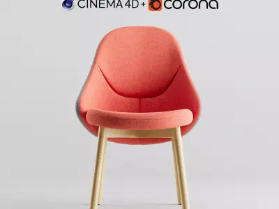Albu Chair By Ton C4D and Corona Renderer Low-poly 3D model