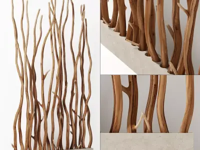 Branch folding screen decor n1 3D model