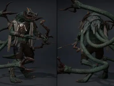 Ghost Archer Tentacle Low-poly 3D model