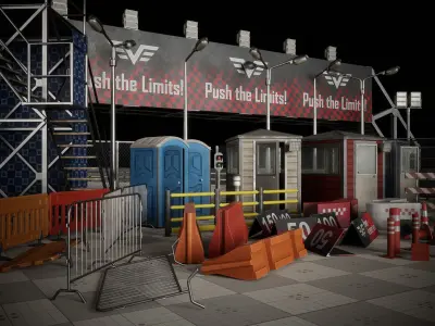 Road Racing Asset Pack Low-poly 3D model