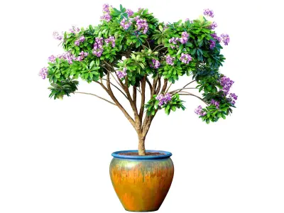 Decorative flowering garden tree decoration Provence style lilac 3D model