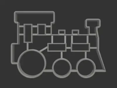 Train Cookie Cutter double-sided 3D print model
