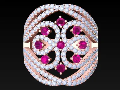 Diamond Ring - Womens Rings - N3404 3D print model